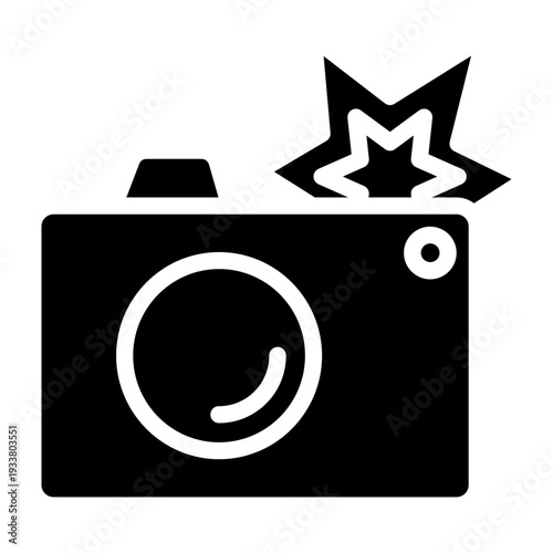 Flash Camera Vector Glyph Icon Design