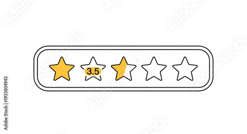 Customer satisfaction rating with three and a half stars.