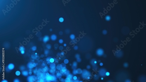 Blue bokeh particles