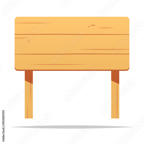 Blank wooden signboard vector isolated illustration