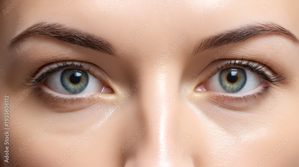 Obraz premium Plastic surgery of the face, skin tightening around the eyes. Surgical procedure to strengthen the skin of the eyelids, remove fatty hernias in the eyes. Operational blepharoplasty.