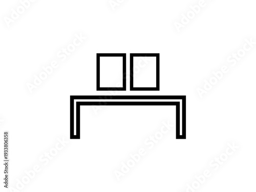 Study Room Icon｜書斎・ワークスペースのサインイラスト