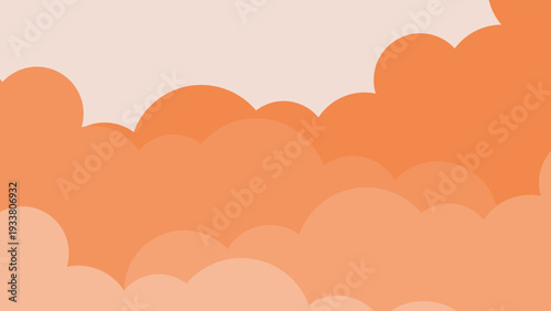 Soft Orange Cloud Sky Abstract Background Vector Illustration