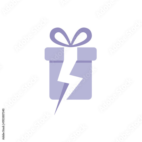 Gift Box Symbolizing Unexpected Surprise with Lightning Bolt Design.