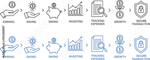 Business icons and symbols for companies and enterprises