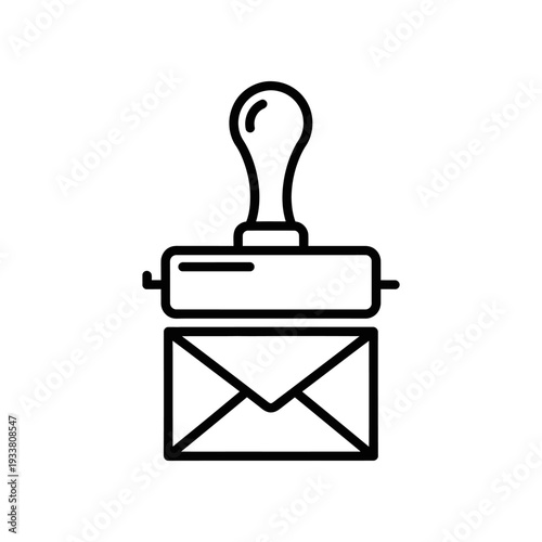 Rubber stamp on an envelope, approval, mail, confirmation