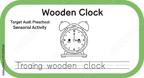 Preschool Educational Wooden Clock Toy for Learning Time and Fine Motor Skills