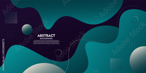 Green geometric business banner design. Creative banner design with waves and lines for templates. Simple design on a dark horizontal banner. Vector eps10