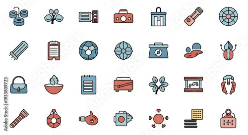 Collection of Various Icons and Symbols.