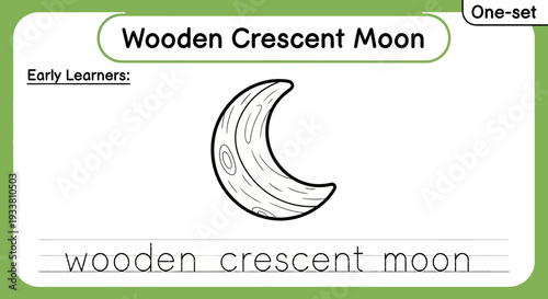 Wooden Crescent Moon Toy for Early Learners, Educational Play Object, Kids Learning