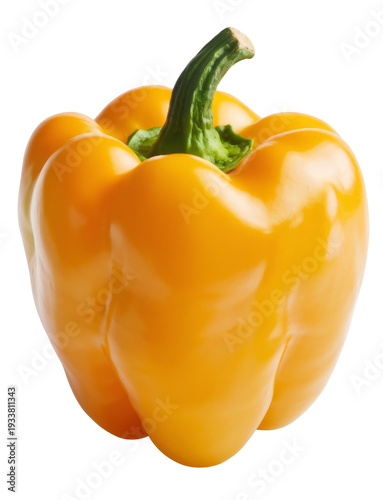 yellow bell pepper isolated on white background.