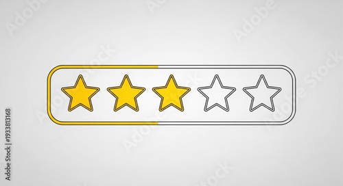 Customer Satisfaction Rating with Three Yellow Stars Filled.