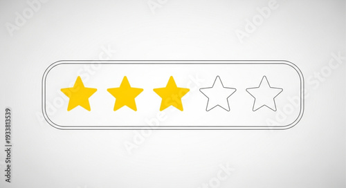 Customer satisfaction rating with three yellow stars filled.