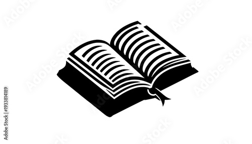 open book on white background