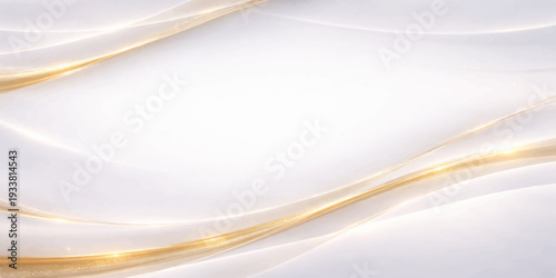Elegant Gold Ribbons: Delicate golden ribbons dance gracefully across a pristine expanse, the soft light casting a subtle glow. This image creates a feeling of luxury and elegance.