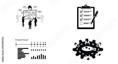 A group of business people working together on a project plan