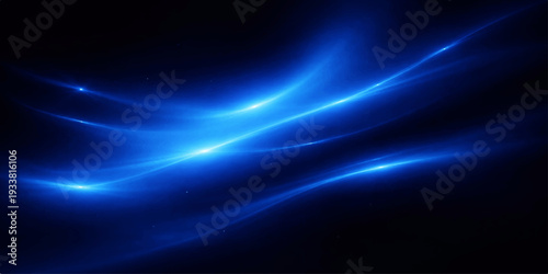 Abstract blue glow: A captivating abstract composition showcasing radiant streaks of electric blue light gracefully interwoven against a dark background.