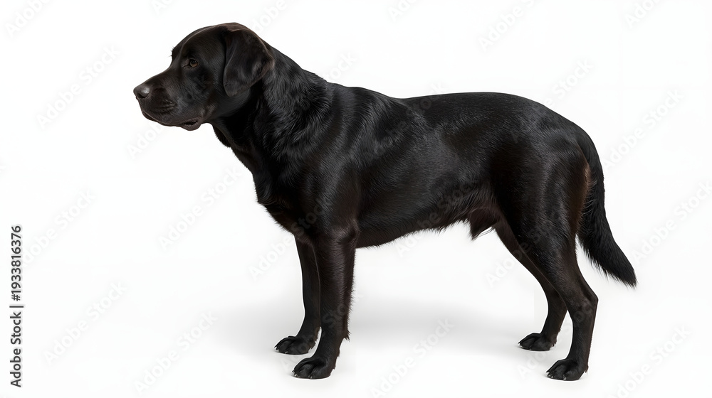 Obraz premium Lucid Realism Cinematic Photo of an Adult Labrador Retriever, Capturing Lifelike Expression, Natural Coat Details, Warm Lighting, and Majestic Pose for Pet Photography or Creative Projects