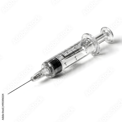 Medical Syringe Isolated on White Background – Healthcare Equipment Concept
