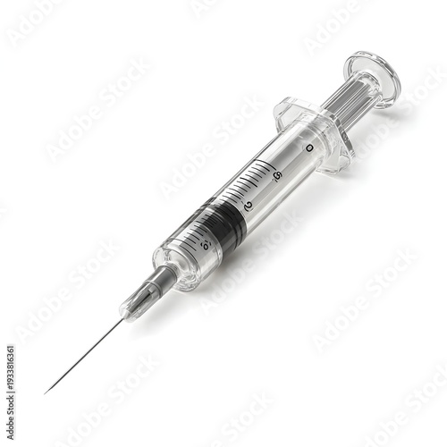 Medical Syringe Isolated on White Background – Healthcare Equipment Concept
