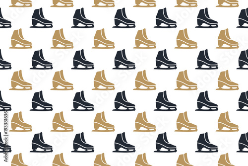 Figure Skating Seamless Pattern. Figure Skates Endless Background. 