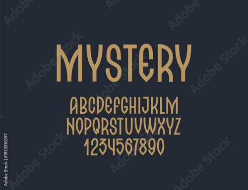 Mystery font. Old Style Alphabet. Magic Type.