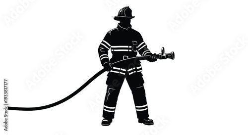 A firefighter holding a hose