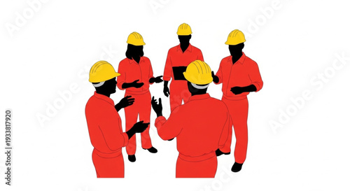 Construction Workers Discussing Project Details.