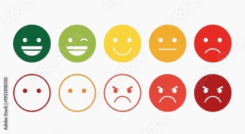 Customer satisfaction rating scale with emoji face icons