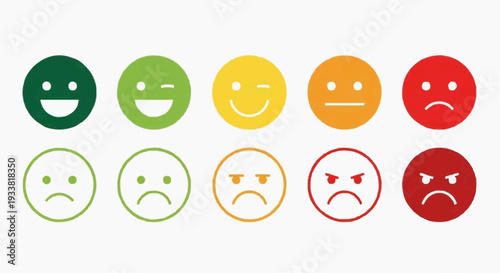 Customer satisfaction rating scale with emoji face icons