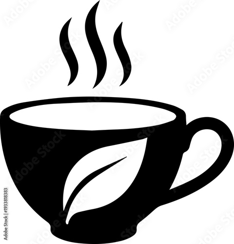 Tea and Coffee Beverage Silhouette Icon Set