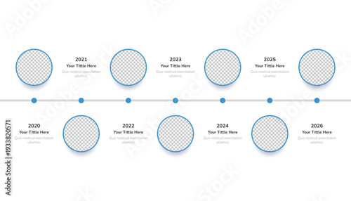 Seven Year Horizontal Timeline Infographic Template With Image Placeholders