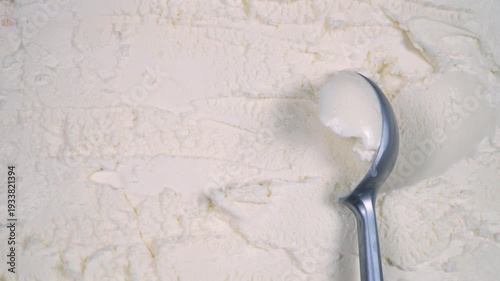 Wallpaper Mural Vanilla ice cream in a metal container, scooped out with a packing spoon. Torontodigital.ca