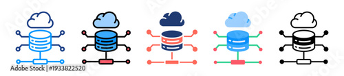 Database Server Icon Sheet Multiple Style Collection 
