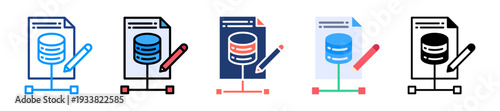 Data Modeling Icon Sheet Multiple Style Collection 