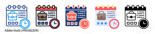 Job Scheduling Icon Sheet Multiple Style Collection 