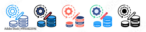 Data Modification Icon Sheet Multiple Style Collection 