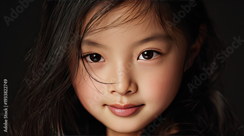 Timelapse of life from girl to elderly woman concept. A captivating portrait of a young girl with beautiful features.