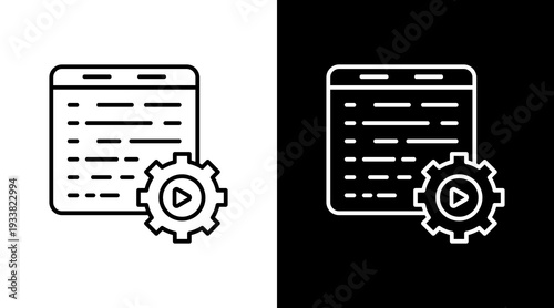 Coding Programming Outline White Icon Set Design