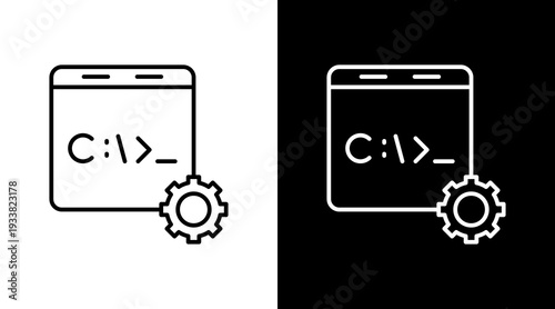 Command Line Interface Outline White Icon Set Design