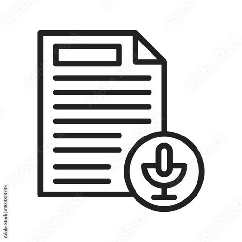 Transcription icon vector image. Suitable for mobile apps, web apps and print media.