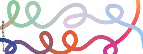 Vibrant colorful squiggles on a white background