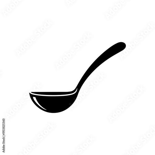 Serving spoon kitchen utensil for scooping and plating food Vector illustration