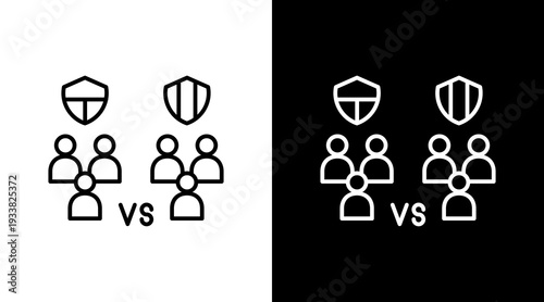 Team Match Outline White Icon Set Design