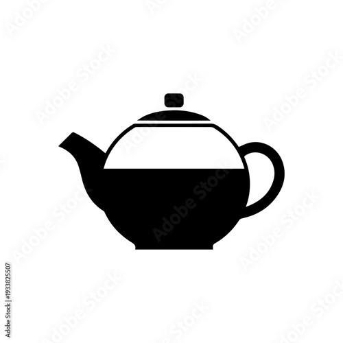 Teapot kettle for brewing hot tea traditional drink container Vector illustration