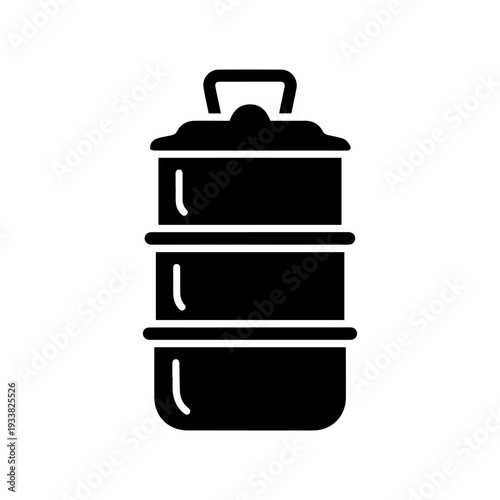 Portable tiffin lunch box container for travel and office meals Vector illustration