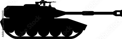 Heavy armored battle tank silhouette military vehicle