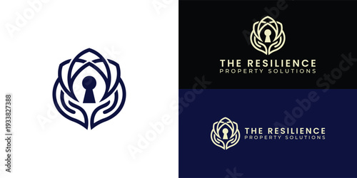 The logo uses an elegant keyhole and open hands to symbolize access and support. Its minimalist, interlocking design symbolizes a clear path forward for distressed property owners.