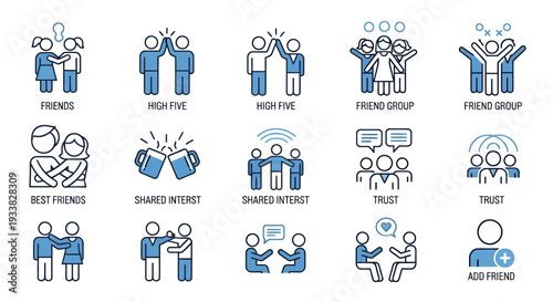 Iconic group of people representing teamwork and collaboration in multiple scenes.