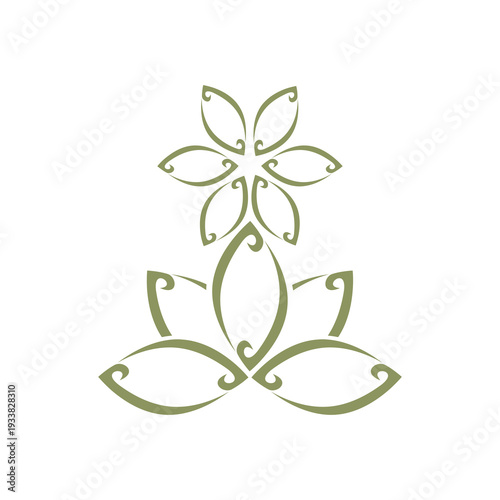 Lotus simple logo icon isolated on white background